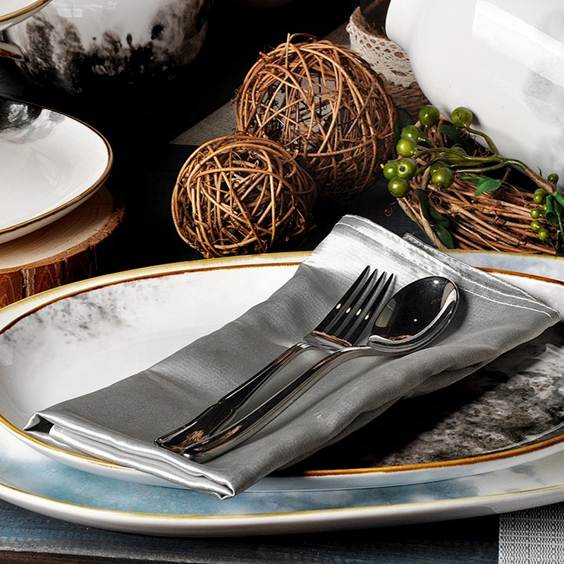 wholesale restaurant hotel glazed ceramic steak plate restaurant porcelain platter