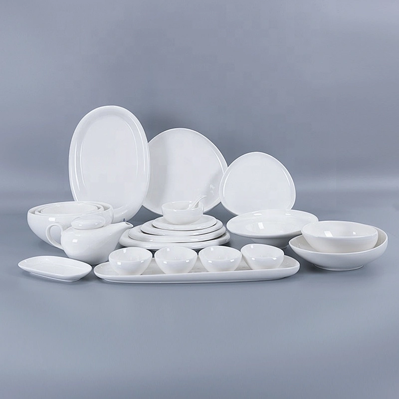 P&T Royal Ware wholesale oval white large ceramic serving plate porcelain platters