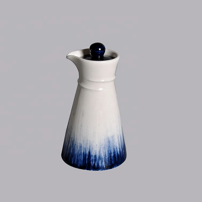 wholesale empty white blue color wine porcelain 170ml japanese sake bottle ceramic