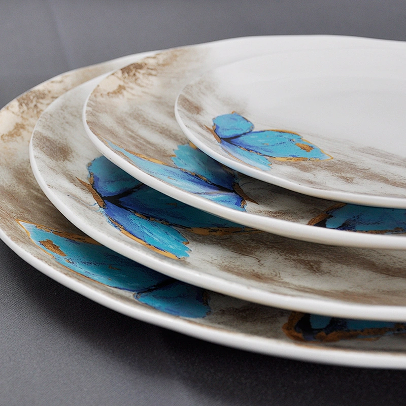 P&T  Hotel Vibrant Glazes Oval Plate, China Restaurant Porcelain Dinnerware
