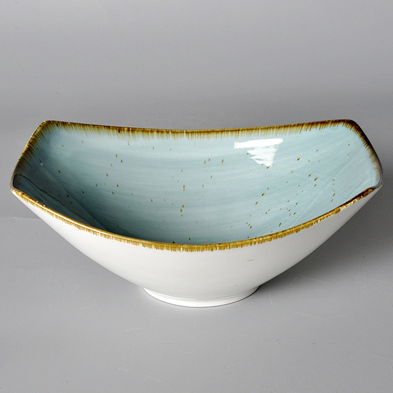 Factory direct wholesale hotel Fine porcelain color glaze olive shape bowl,salad ceramic bowl
