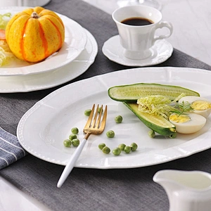 Custom Elegant Design White Restaurant Bone China Dinner Set Dinnerware