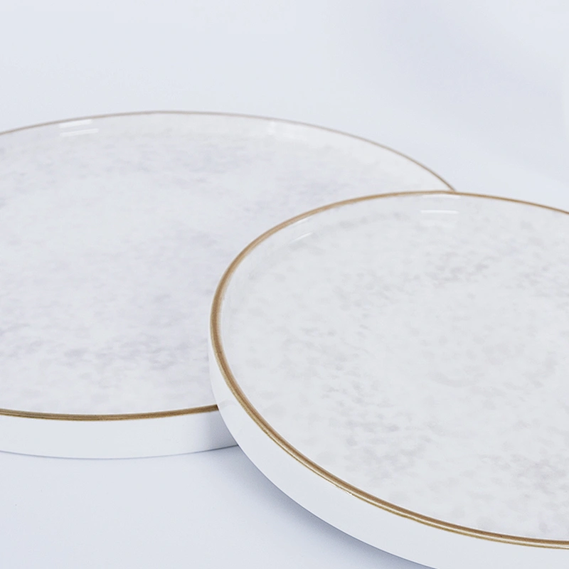 wholesale round flat porcelain dinner tableware crockery ceramic dining plate