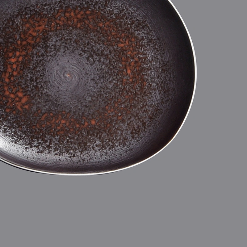wholesale porcelain restaurant matte rust glazed dinner chafing dishes plates ceramic