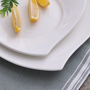 factory wholesale quality modern white square bone china serving fruits salad ceramic fruit plate for hotel used