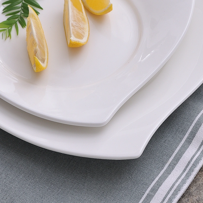 factory wholesale quality modern white square bone china serving fruits salad ceramic fruit plate for hotel used