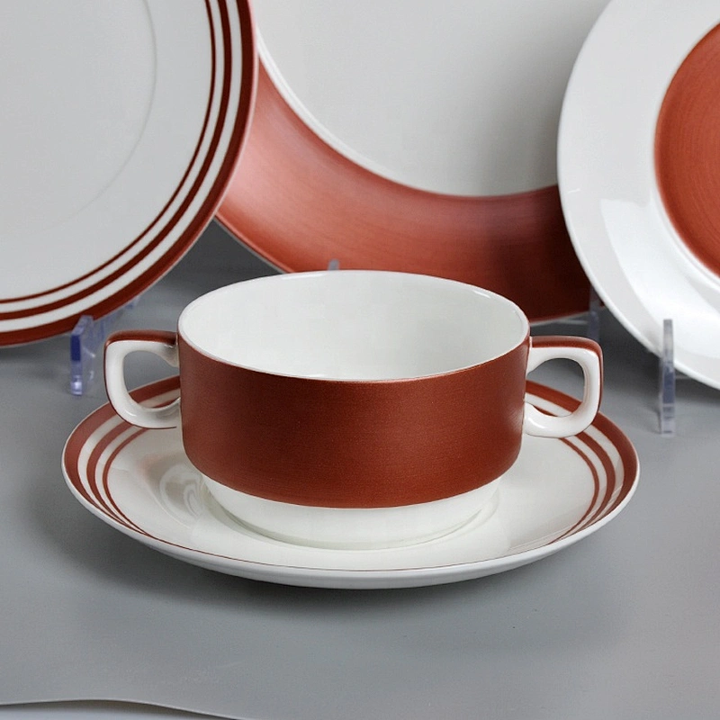 manufacturer matte red horeca hotel restaurant crockery cereal bowl buffet banquet ceramic soup bowl