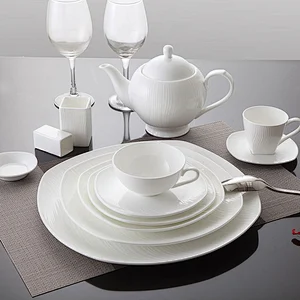 Luxury Bone China Restaurant Plates Ceramic Dishes Dinnerware Sets