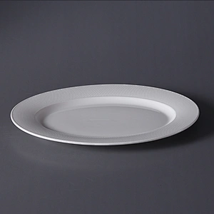 P&T Royal Ware custom modern round white hotel porcelain plate