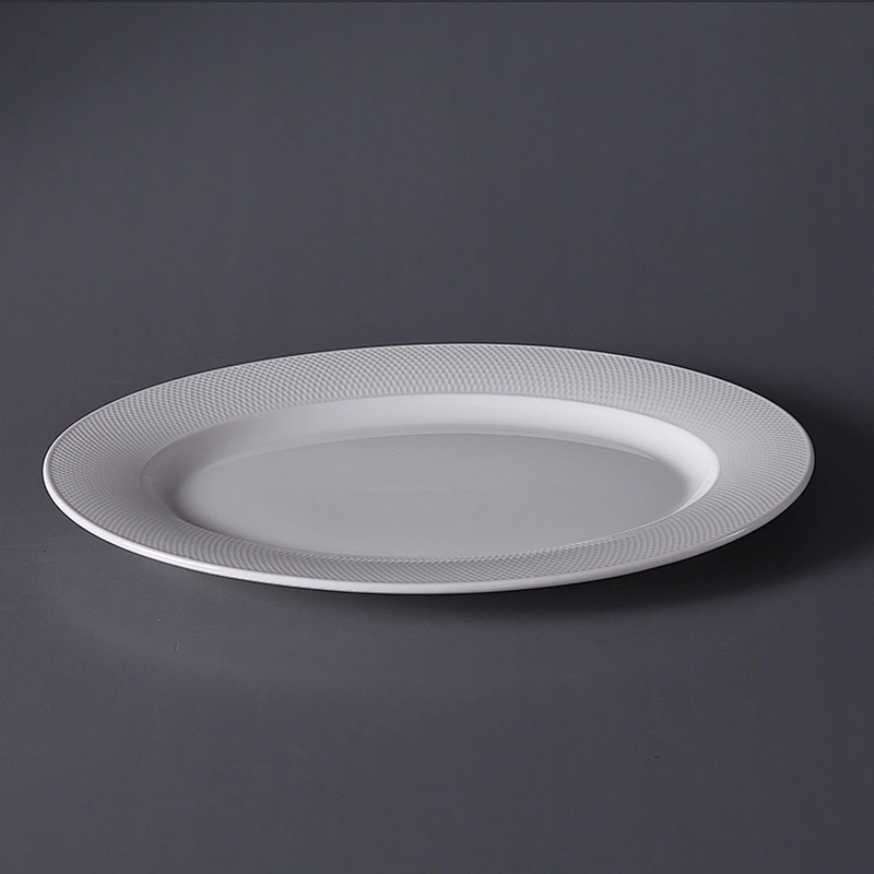 P&T Royal Ware custom modern round white hotel porcelain plate