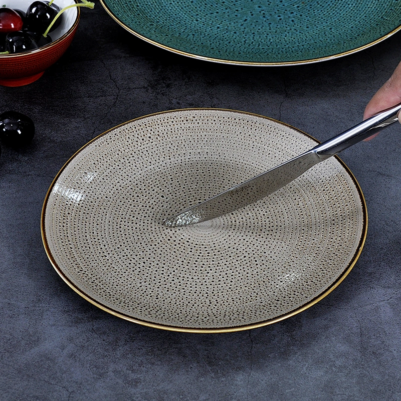 Chaozhou Good Quality In Stock Side Plate,Gold Rim Handmade Ceramic Plate For Hotel