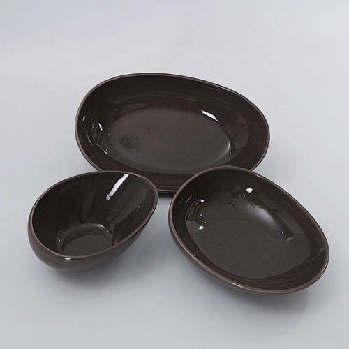 wholesale restaurant hotel crockery dinnerware porcelain oval ceramic deep plate