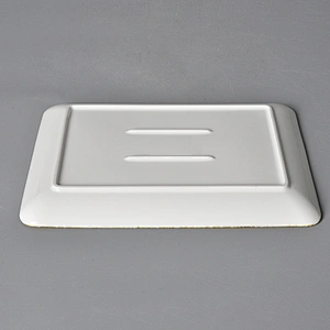 P&T ROYAL WARE  Hot Sale New Design Smooth Grazed Table Top Rectangle Ceramic Restaurant Hotel Banquet Plates Dinner Plate