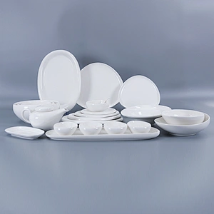 New Style Prices White Restaurant Crockery Dinnerwares Ceramic Porcelain Dinner Sets