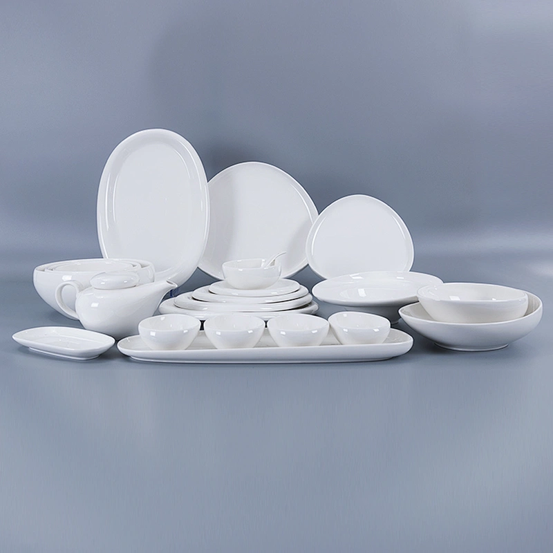 New Style Prices White Restaurant Crockery Dinnerwares Ceramic Porcelain Dinner Sets