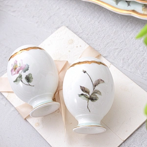 Customized restaurant floral pattern with gold rim bone china dinner plate decal luxury hotel ceramic tableware