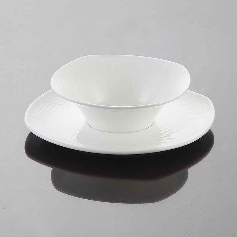 P&T Royal ware white Square dinner plate bone china dinner plate & fork