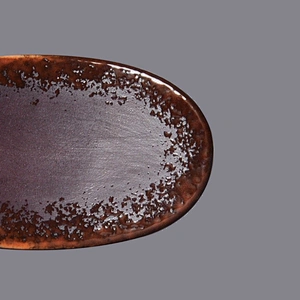 P&T Royal Ware oval rust glazed ceramic porcelain chopstick holder rack