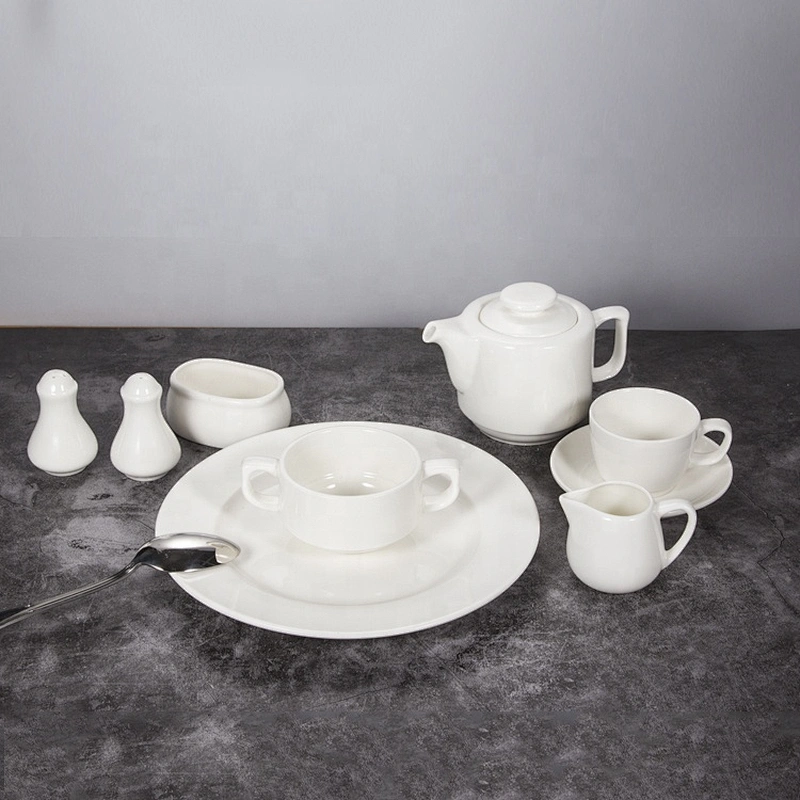 P&T Royal Ware Wholesale white porcelain restaurant tea pots with cup