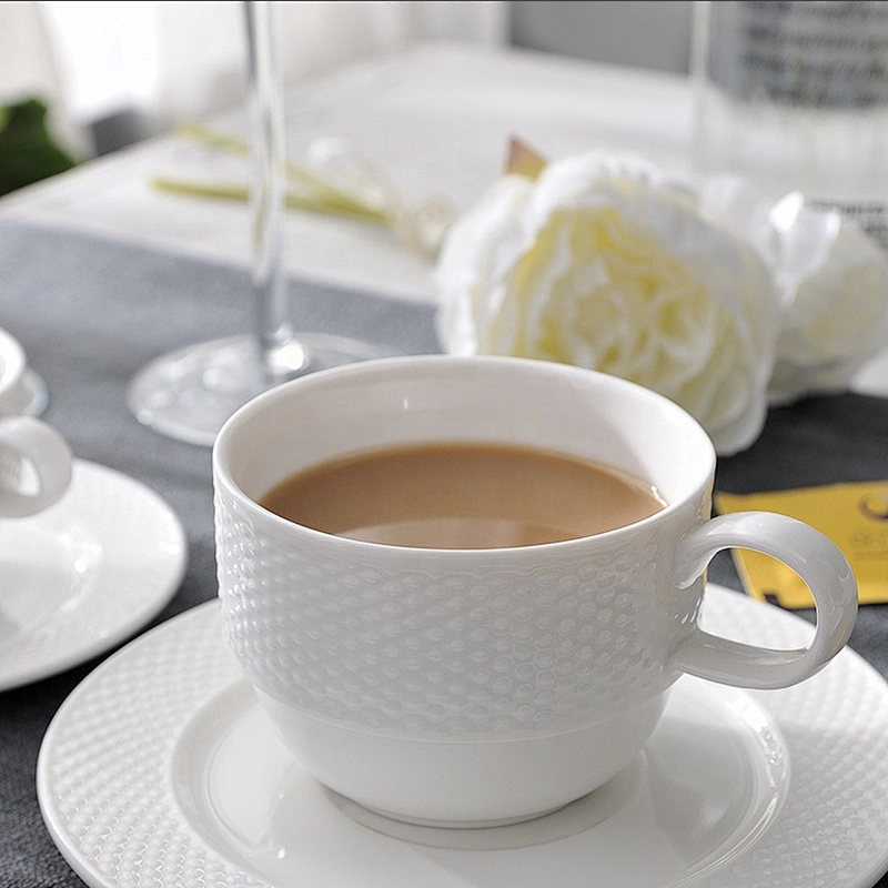 PT Porcelain Ceramic Coffee Cup and Saucer White Catering Coffee Cups