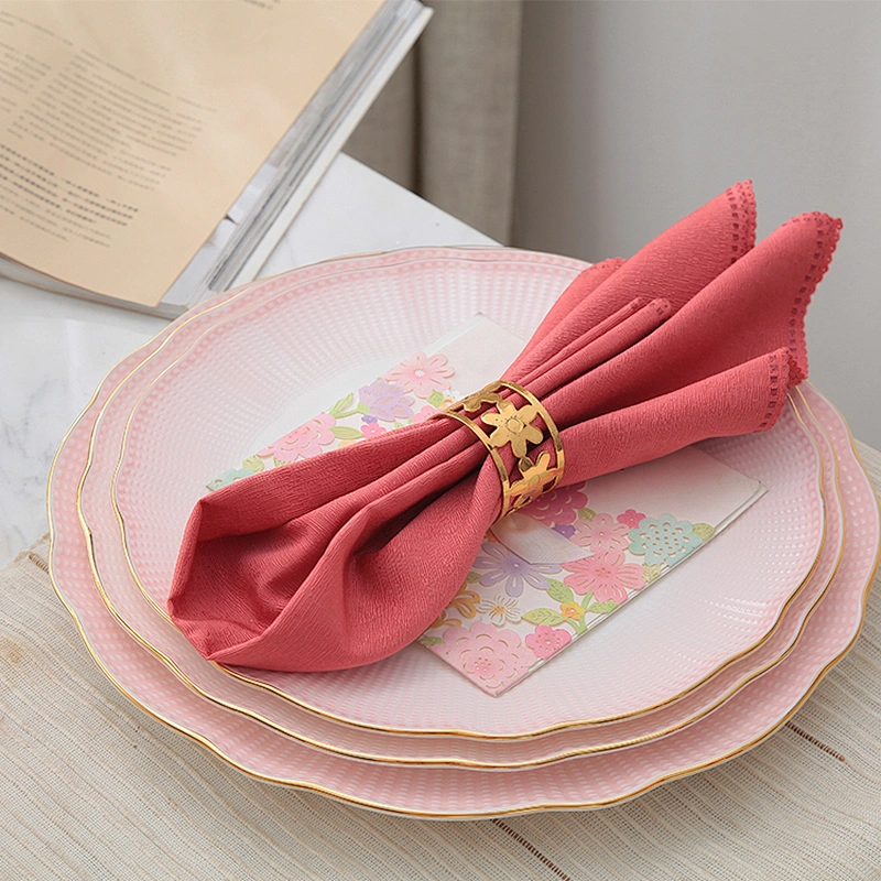 European Design Dinnerware Bone China Colored Plates Luxury Hotel Tableware Wholesale Price Restaurant Porcelain Plates