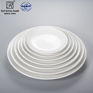 chaozhou manufacturer wholesale 11 inches hotel used white ceramic dinner plate for weddings