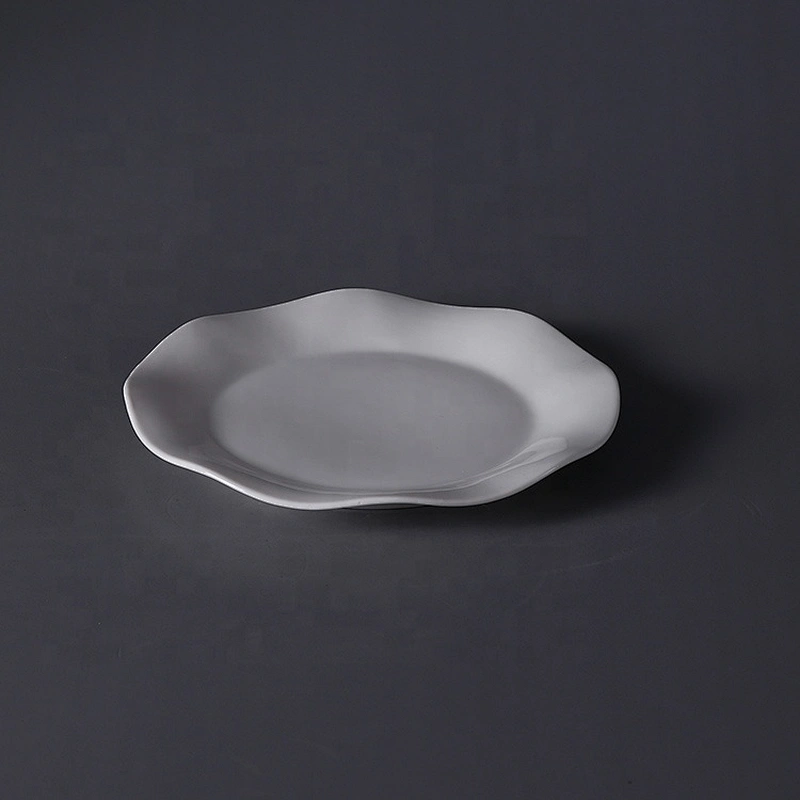 Hight Quality white round porcelain dish plate ceramic flat plate for breakfast dessert
