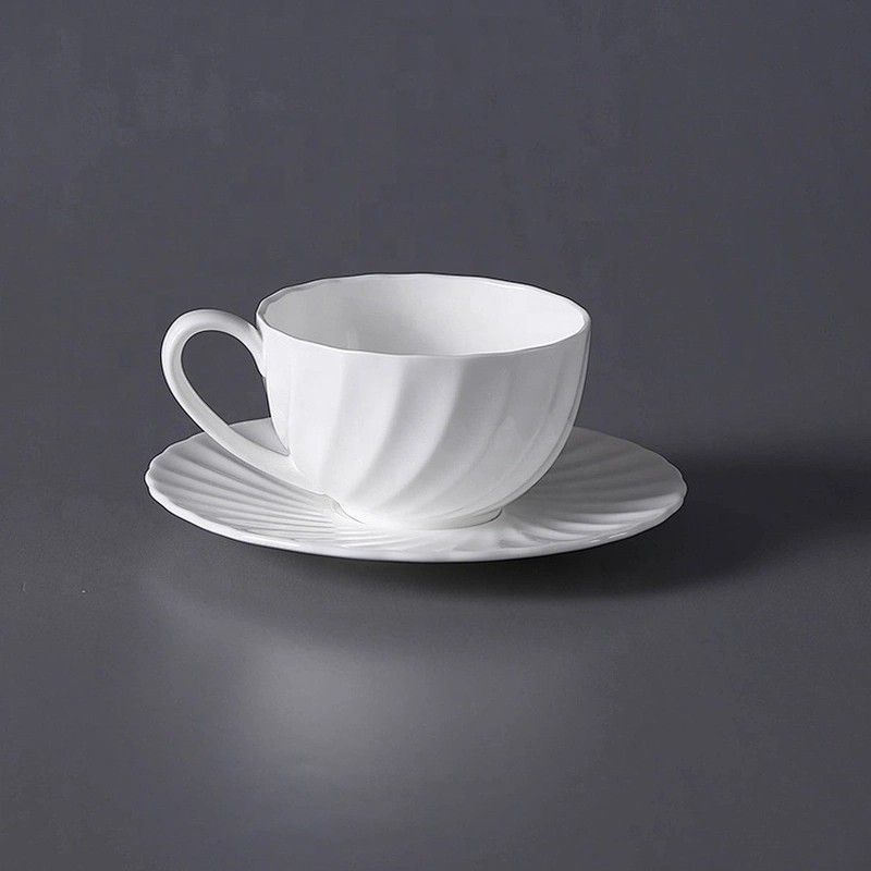 P&T Royal Ware , Porcelain cups with handle , White ceramics cup for coffee