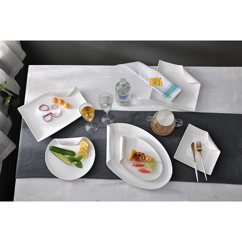 Chaozhou Porcelain Catering Restaurant Hotel Custom White Round Dinner Plates for Banquet