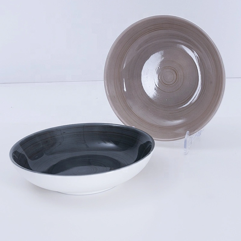 wholesale wide round glazed 8 inch catering restaurant salad ceramic bowl