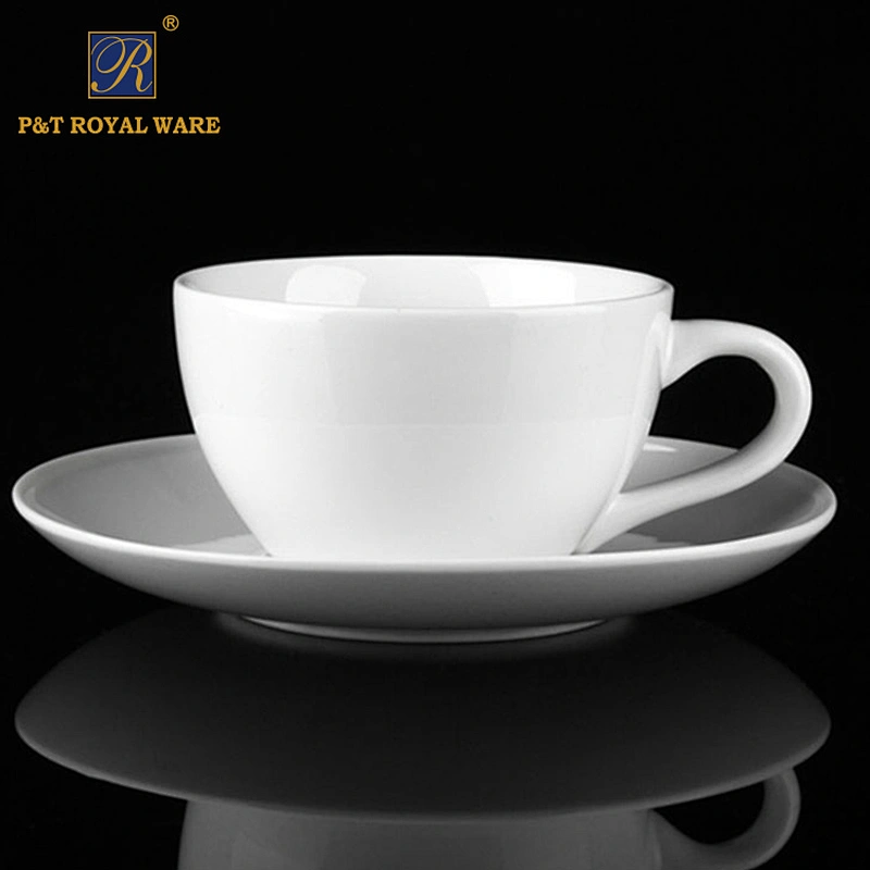 P&T Royal Ware Wholesale White 5.5 Inch Tea Cups Saucers
