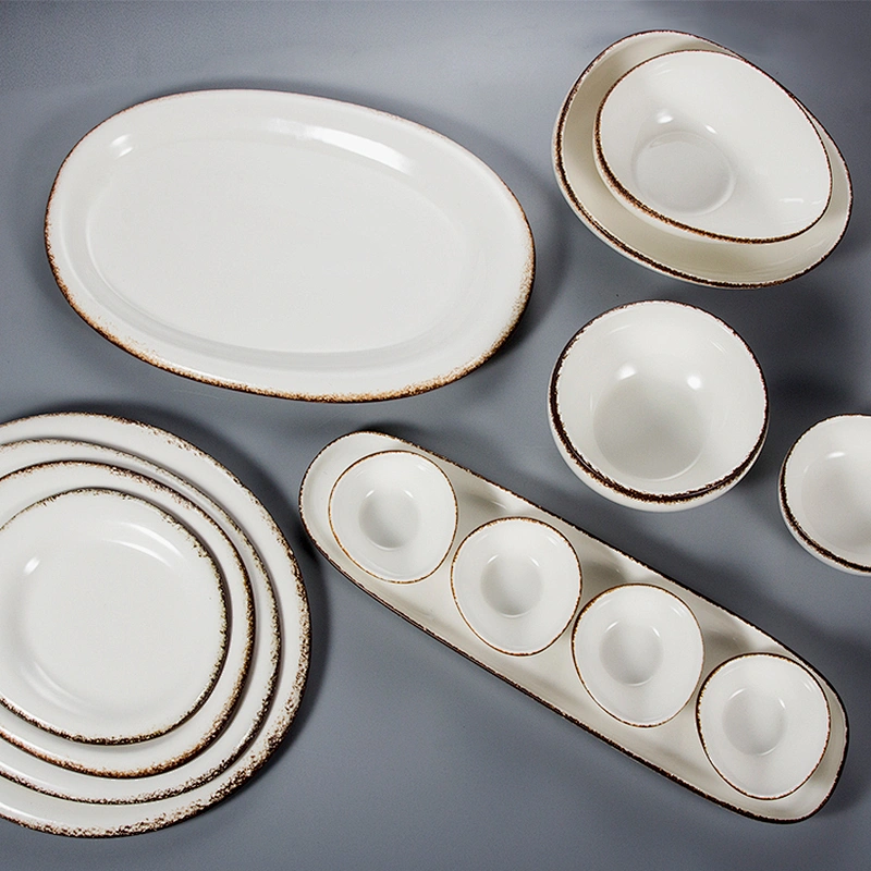 wholesale round used hotel plates sets dinnerware crockery porcelain colour restaurant plates