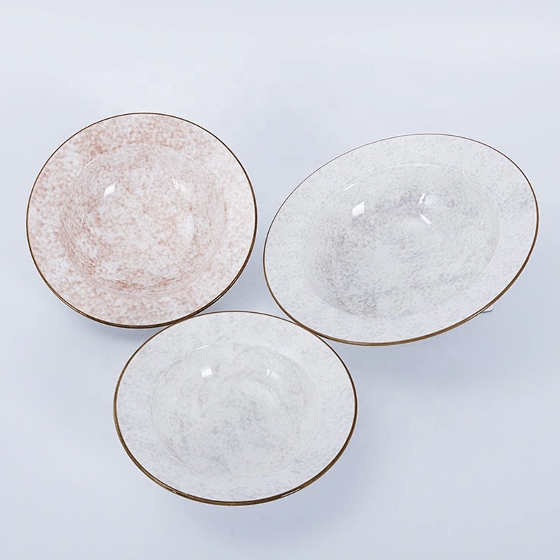 custom logo modern crockery restaurant fruit salad porcelain soup salad plate