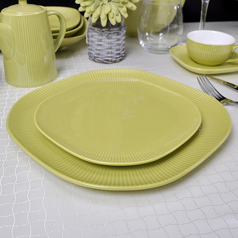 Manufacturer Wholesale Restaurant Ceramic Plates Dishes,Flat Porcelain Plate Square Ceramic Western Deep Plate Dish