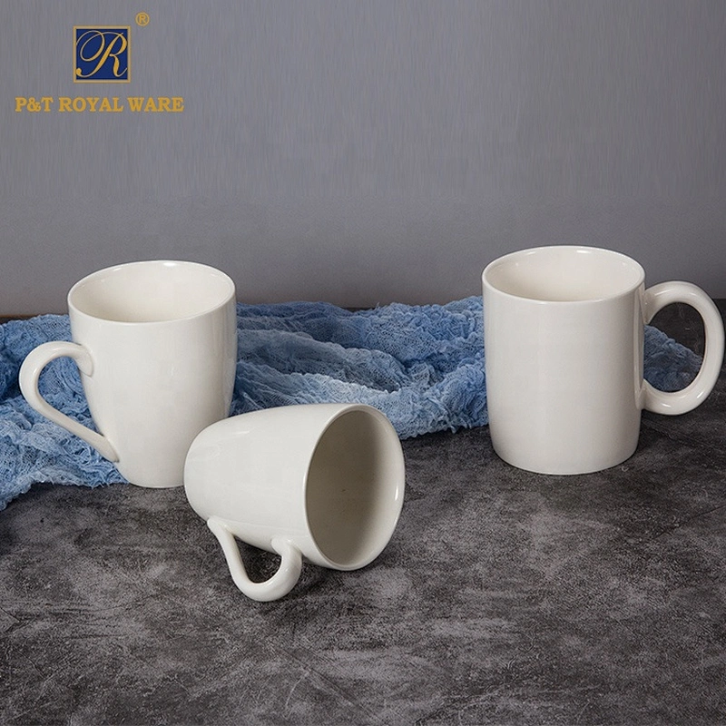 royal plain white ceramic porcelain cafe cups and mug