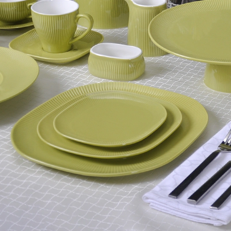 Manufacturer Wholesale Restaurant Ceramic Plates Dishes,Flat Porcelain Plate Square Ceramic Western Deep Plate Dish