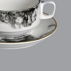 wholesale hotel restaurant new design porcelain soup cup ceramic with two handles