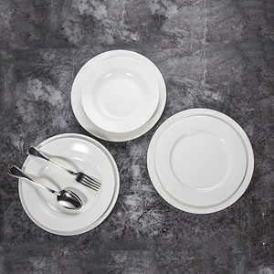 wholesale white round ceramic banquet buffet hall hotel restaurant small porcelain plates