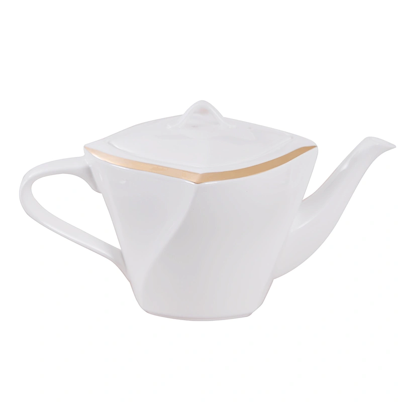 P&T Luxury Gold Plated Coffee set Ceramic Tea Pot, Royal Bone China Classic Coffee and Tea Set