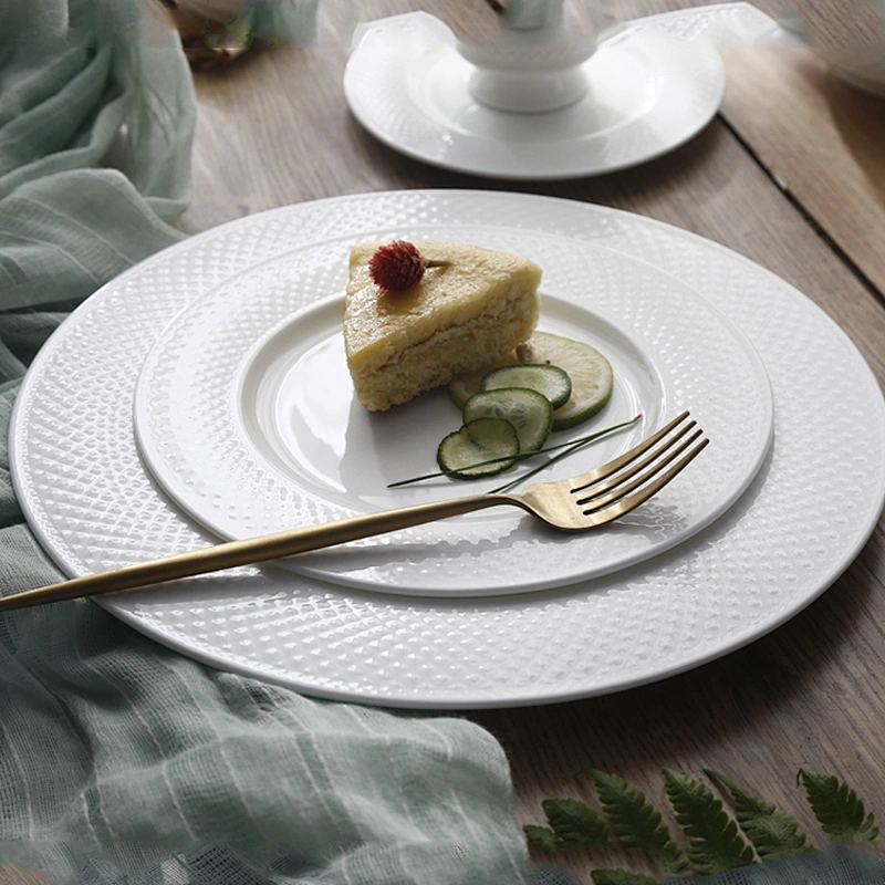 P&T Royal Ware factory wholesale high quality round white hotel restaurant dessert plate ceramic