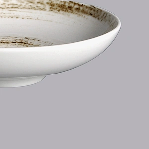 China Restaurant Vibrant Glazes Crockery Ceramic Soup Plate, Chinaware New Dishwasher Safe Reactive Glaze Dish Salad Plate