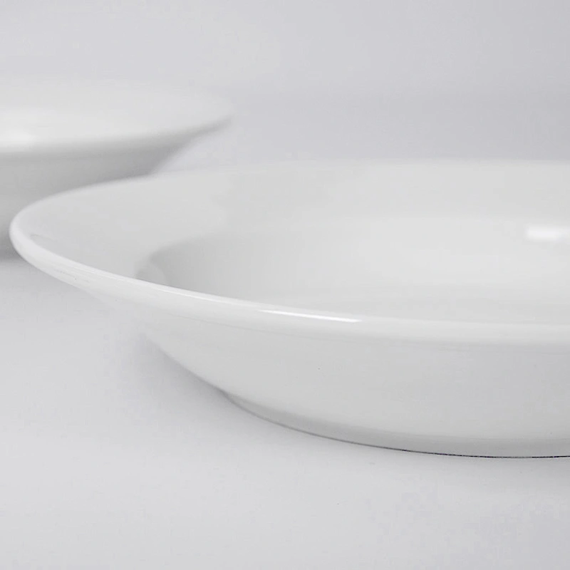 Manufacturer Wholesale Hotel White Ceramic Deep Plate, Restaurant  8inch Porcelain Soup Plate