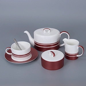 P&T Royal Ware Bone China Factory High Quality Western Style  Bone China Dinner Set Color Design Decal Plates