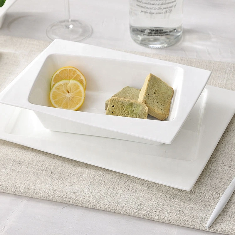 Modern Square Restaurant Tableware Ceramic Kitchen Dinner Plates Sets Dinnerware