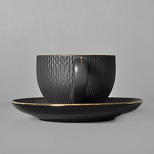 Manufactures Porcelain Tea Set Coffee Shop Porcelain Coffee Cup  Ceramic Black Coffee Cup for Restaurant