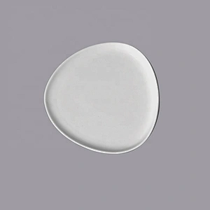 P&T Royal Ware white restaurant ceramic dinner dishes porcelain triangular plates