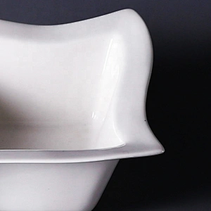 wholesale hotel & restaurant white large square white porcelain ceramic salad bowls