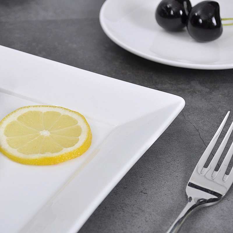Chaozhou Manufacturer Porcelain Ceramic Square Porcelain Plate Dinner Det Restaurant Hotel Crockery And Tableware  Hotel