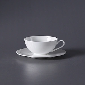 P&T Royal Ware wholesale custom bone china reusable white ceramic coffee cup