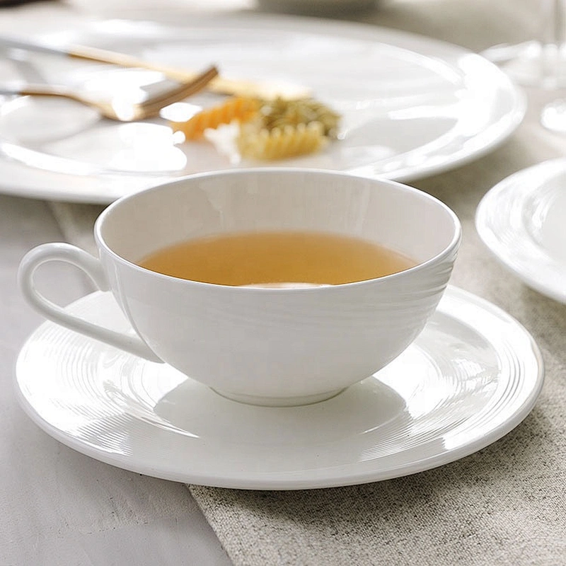 Modern Elegant White Restaurant Bone China Dinnerware Set Crockery Sets Dinnerware